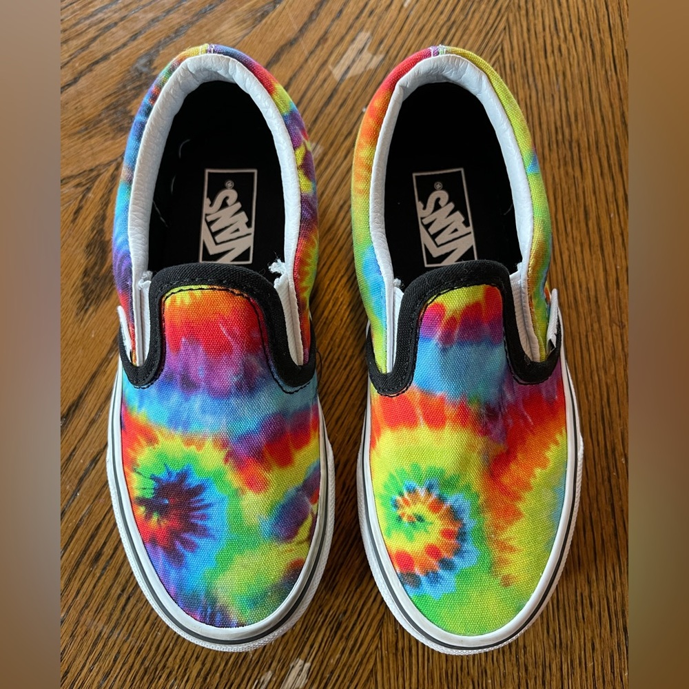 Kids Vans Tie Dye Slip On Sneakers Size 12